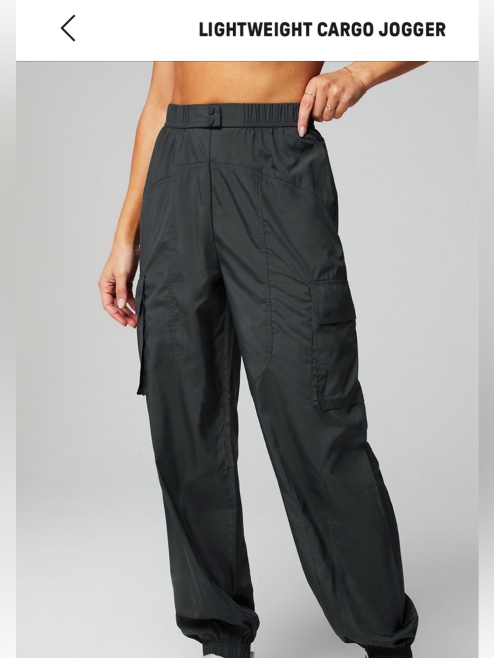 Fabletics Charcoal Black Cargo Joggers